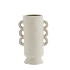 VASE 3 RINGS BEIGE STONEWARE 